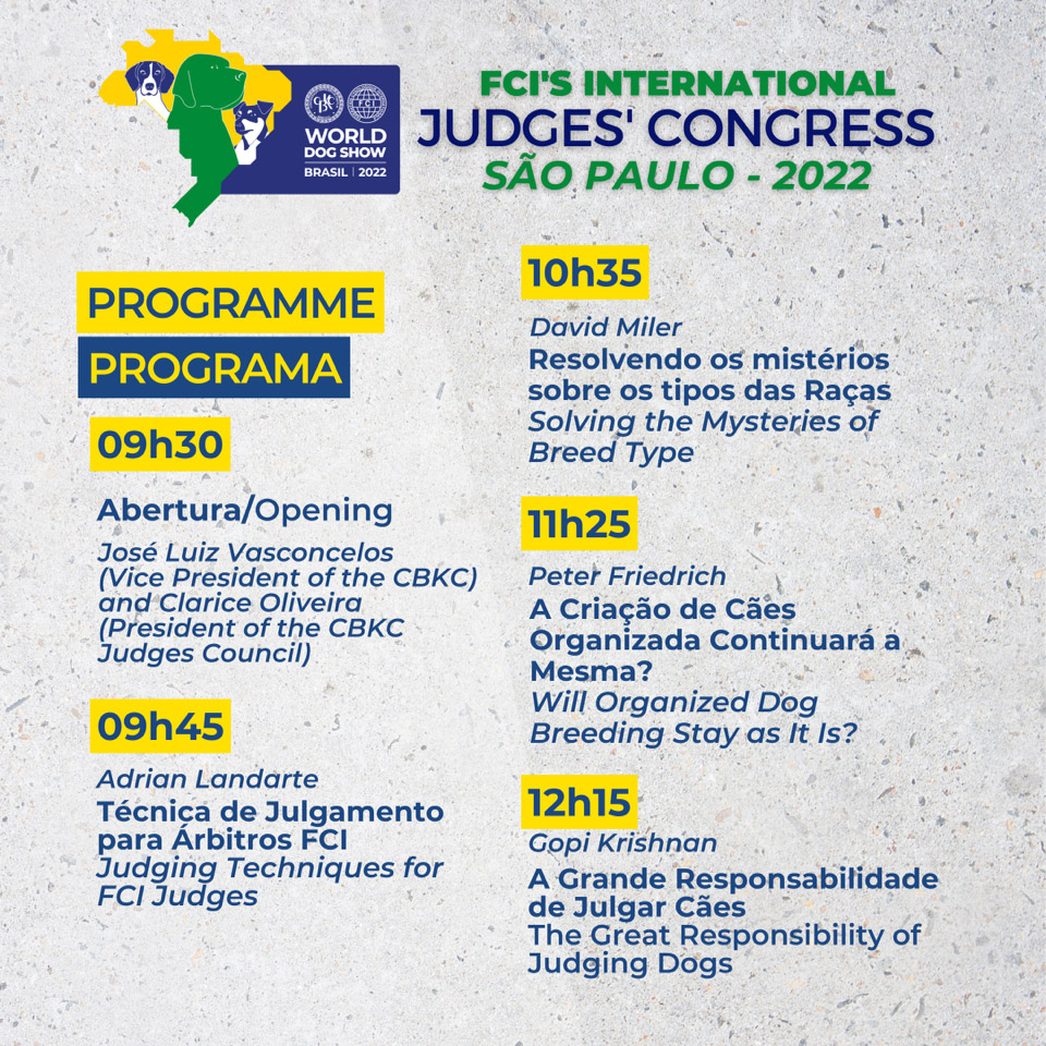 Cronograma do Congresso de Árbitros Internacional