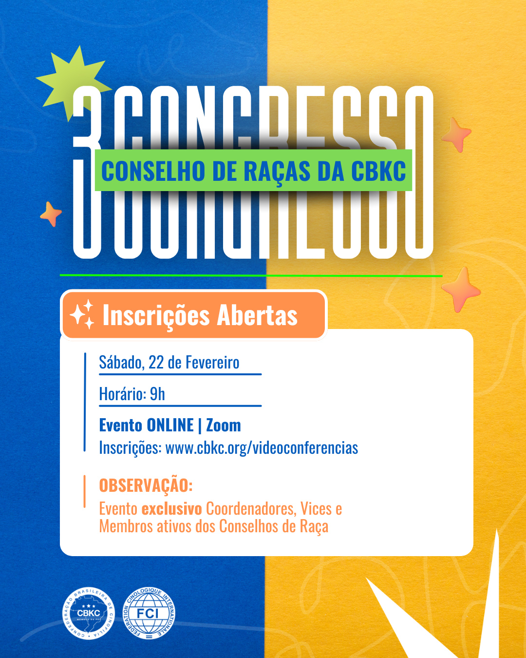 Imagem Videoconferências CBKC: 3º Congresso do Conselho de Raça da CBKC