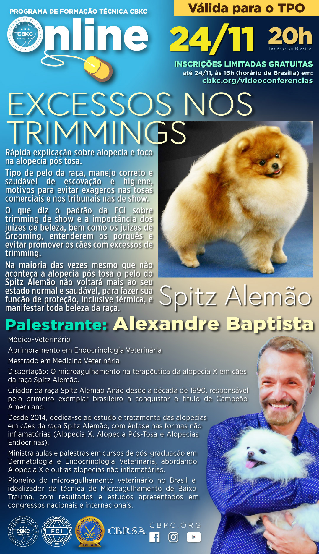 Imagem Videoconferências CBKC: Spitz Alemão - Excesso nos Trimmings