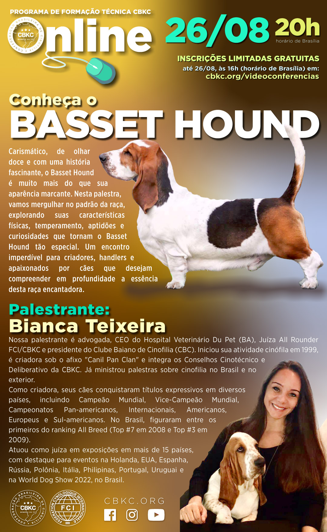 Imagem Videoconferências CBKC: Conheça o Basset Hound